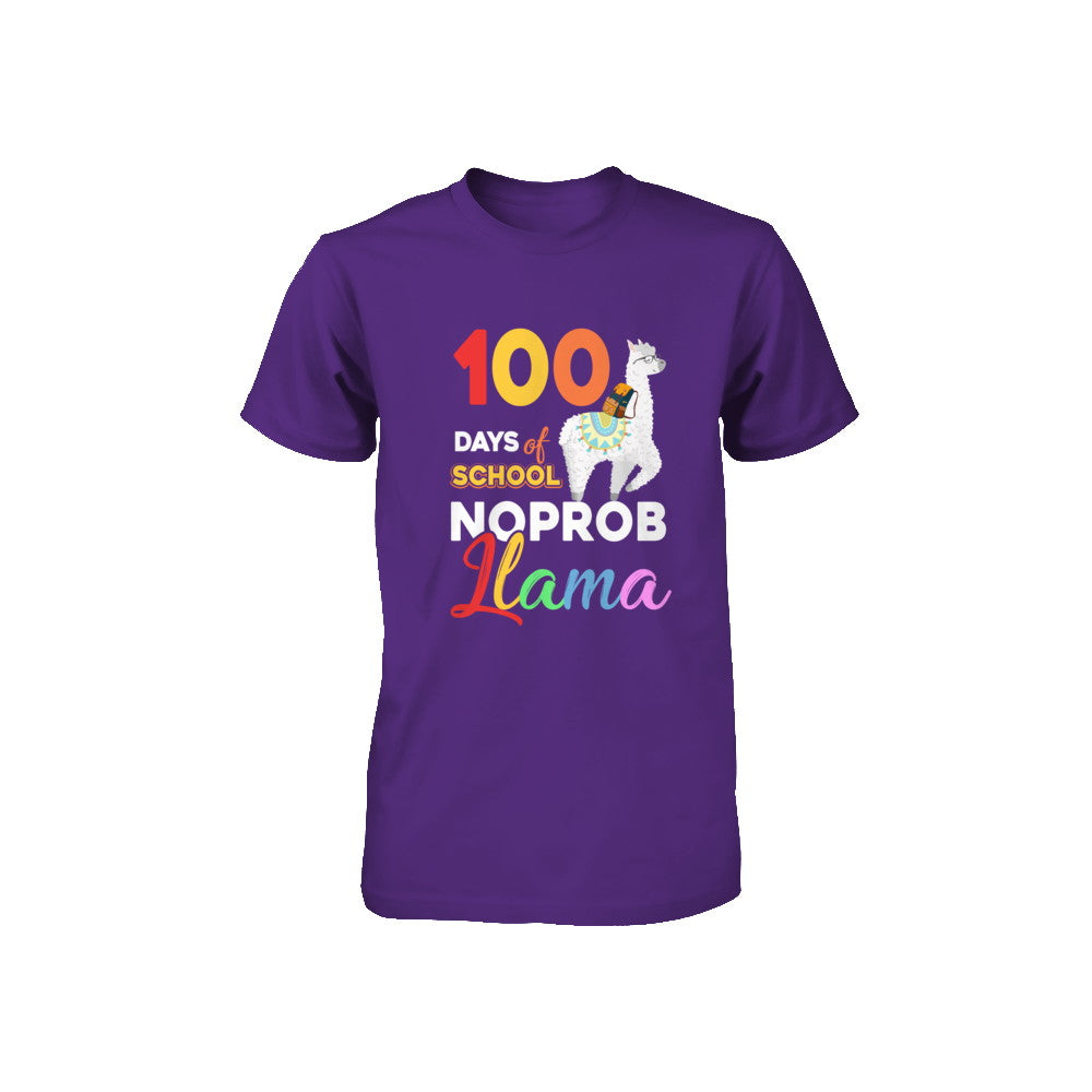 100 Days Of School Shirt Cute No Probllama Llama Youth Youth Shirt | Teecentury.com
