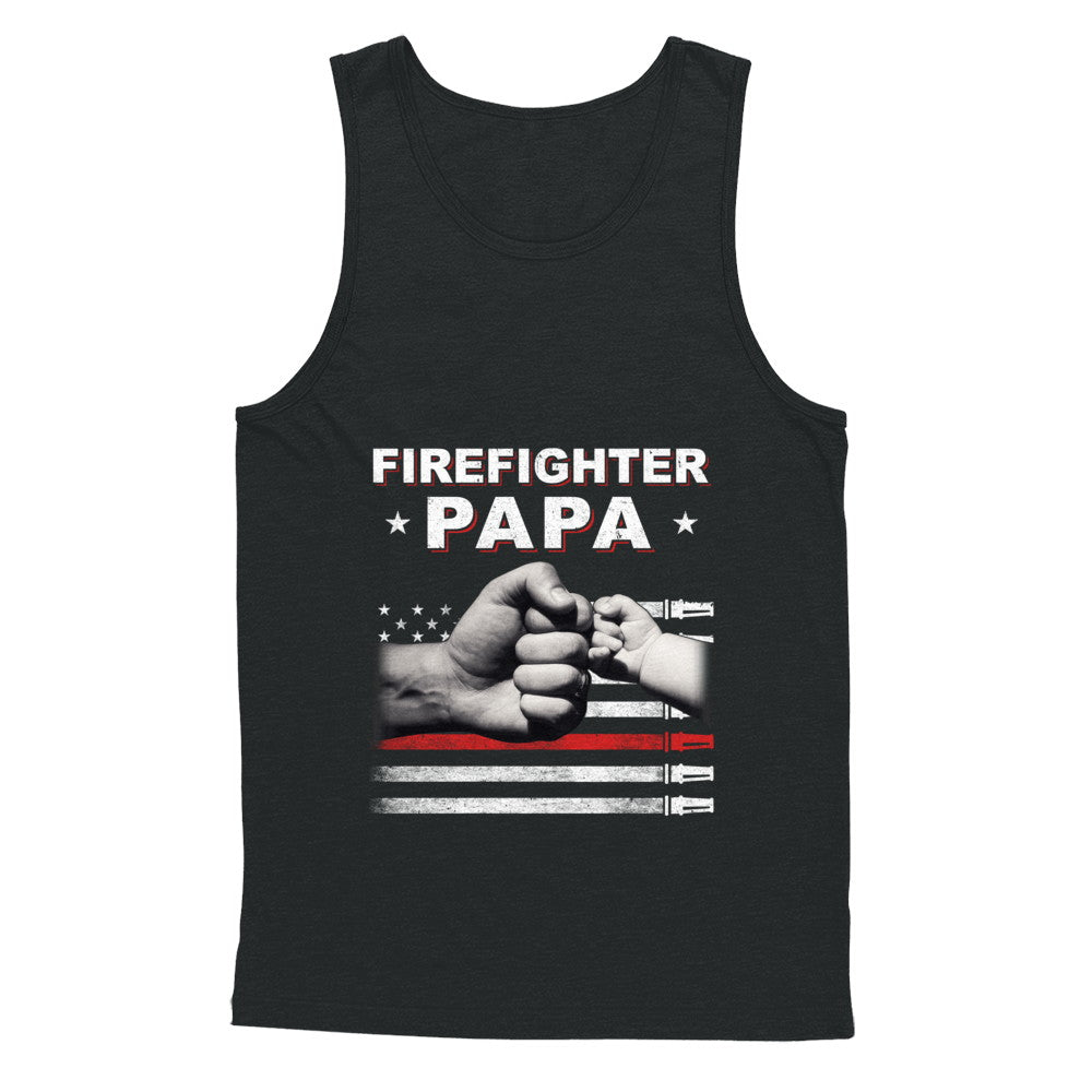 Firefighter Fireman Papa American Flag Fathers Day T-Shirt & Hoodie | Teecentury.com