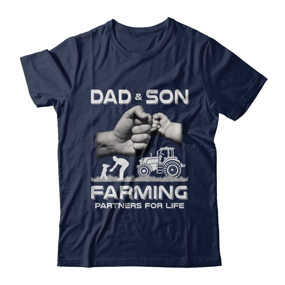 Farmer Dad And Son Farming Partners For Life Fathers Day T-Shirt & Hoodie | Teecentury.com