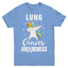 Inspirational Lung Cancer Awareness Unicorn Support Youth Youth Shirt | Teecentury.com