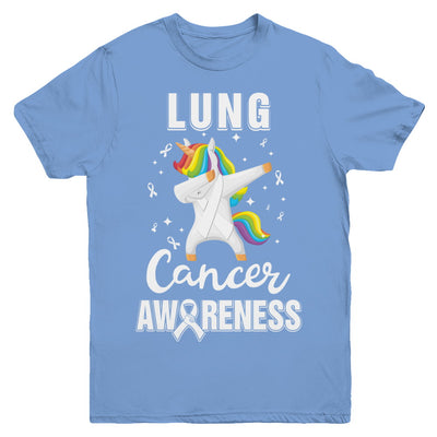 Inspirational Lung Cancer Awareness Unicorn Support Youth Youth Shirt | Teecentury.com