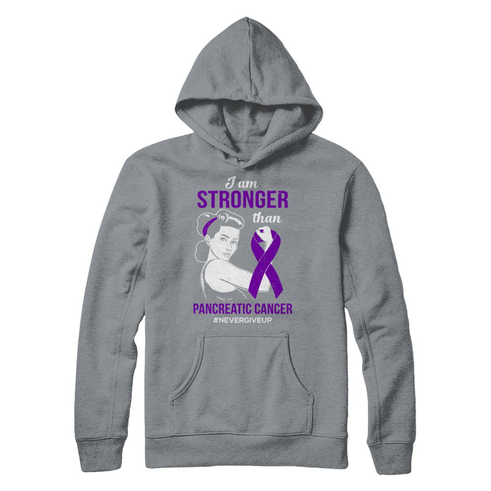I Am Stronger Than Pancreatic Cancer Awareness Support T-Shirt & Hoodie | Teecentury.com
