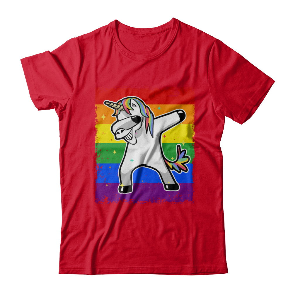 Dabbing Unicorn Lgbt Gay Pride Flag T-Shirt & Hoodie | Teecentury.com