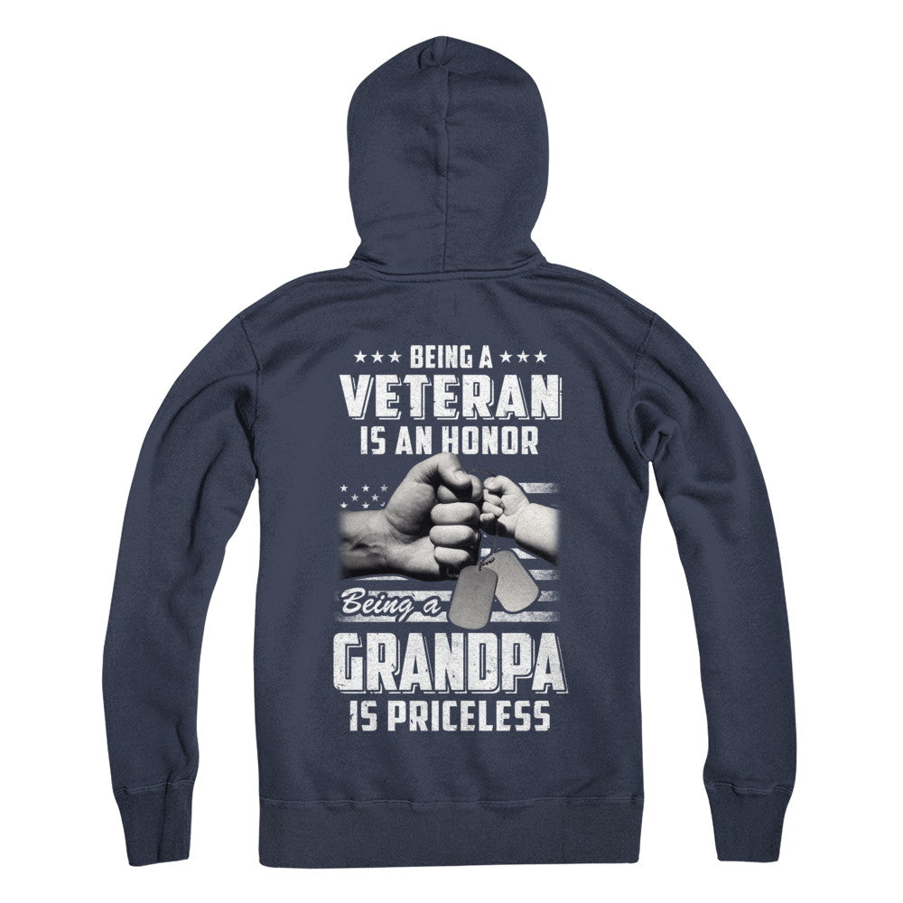 Being A Veteran Is An Honor Being A Grandpa Is Priceless T-Shirt & Hoodie | Teecentury.com