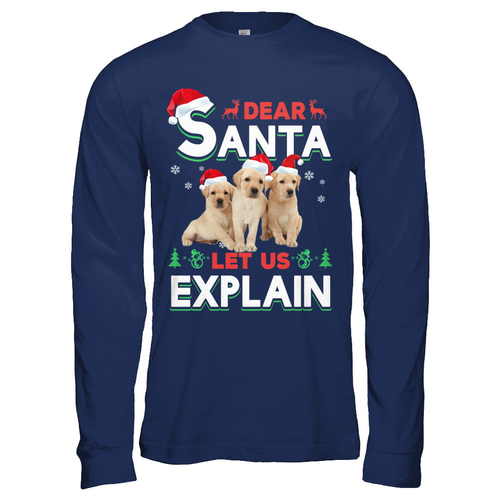 Dear Santa Funny Yellow Labrador Puppies Christmas Gift T-Shirt & Hoodie | Teecentury.com