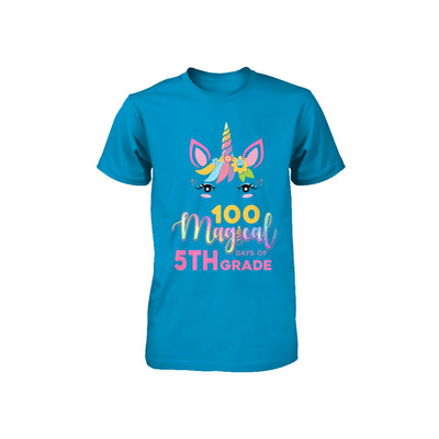 100 Magical Days Of 5Th Grade School Unicorn Girl Gift Youth Youth Shirt | Teecentury.com