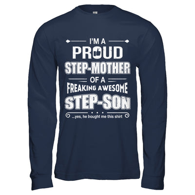 I'm A Proud Step-Mom Of Awesome Step-Son Mothers Day T-Shirt & Hoodie | Teecentury.com