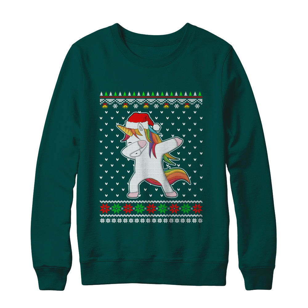 Dabbing Tangled Lights Ugly Christmas Sweater Girls T-Shirt & Sweatshirt | Teecentury.com