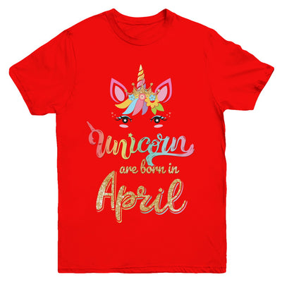 Cute Unicorns Are Born In April Birthday Gift Youth Youth Shirt | Teecentury.com