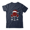 Red Plaid Buffalo Wine Santa Hat Christmas T-Shirt & Sweatshirt | Teecentury.com