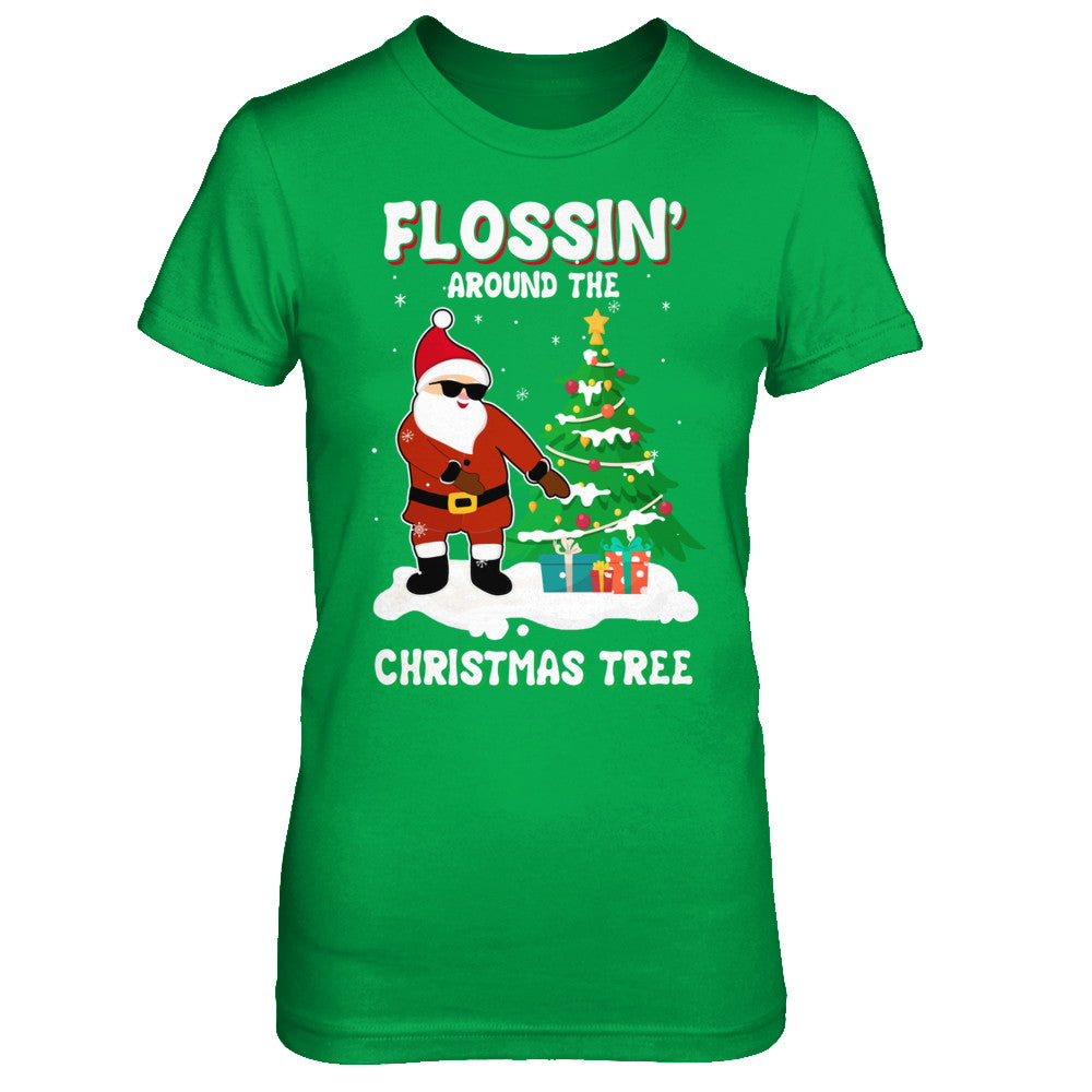 Flossin' Around The Christmas Tree Flossing Santa T-Shirt & Hoodie | Teecentury.com