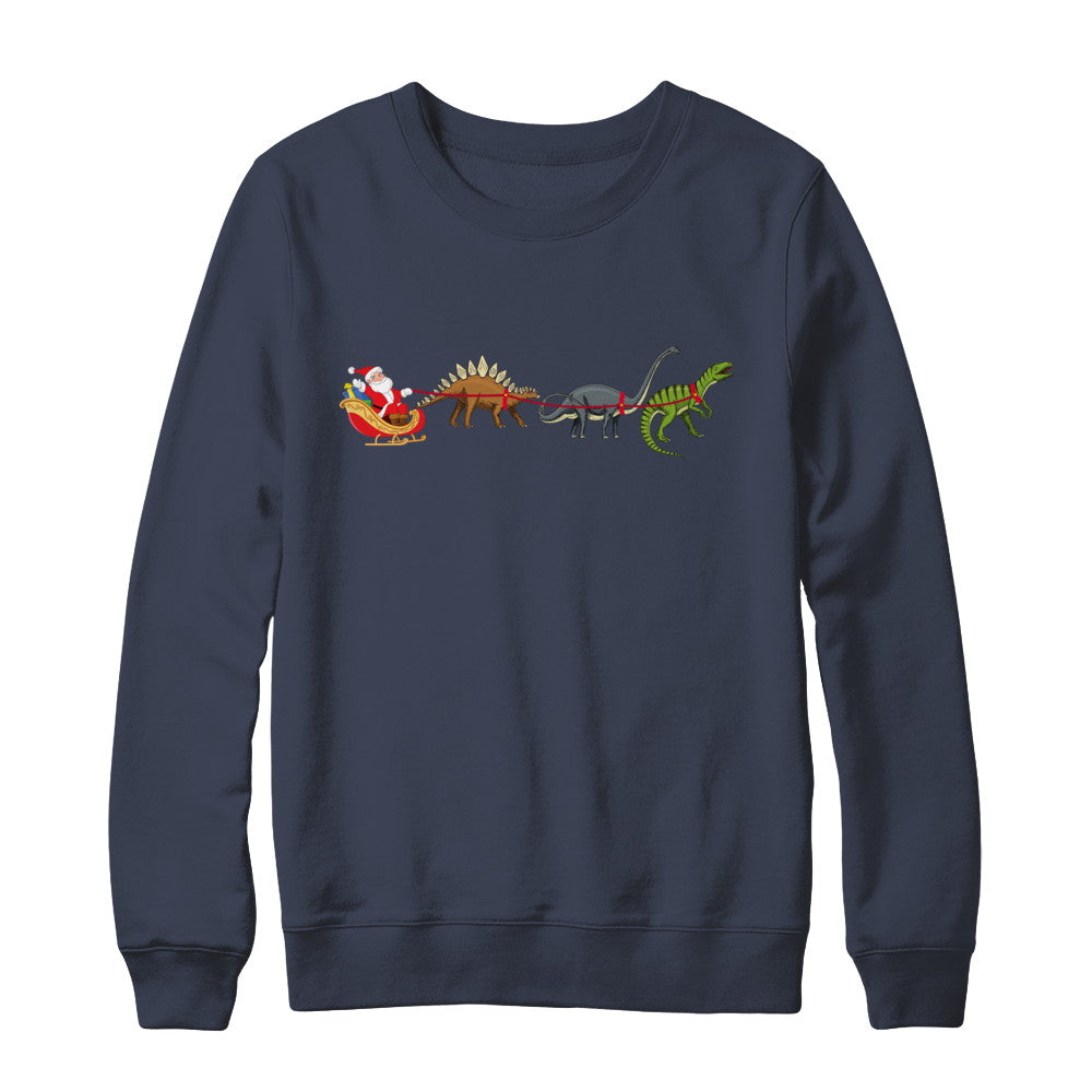Xmas Cool Santa Sleigh Dinosaur Christmas Gift T-Shirt & Sweatshirt | Teecentury.com