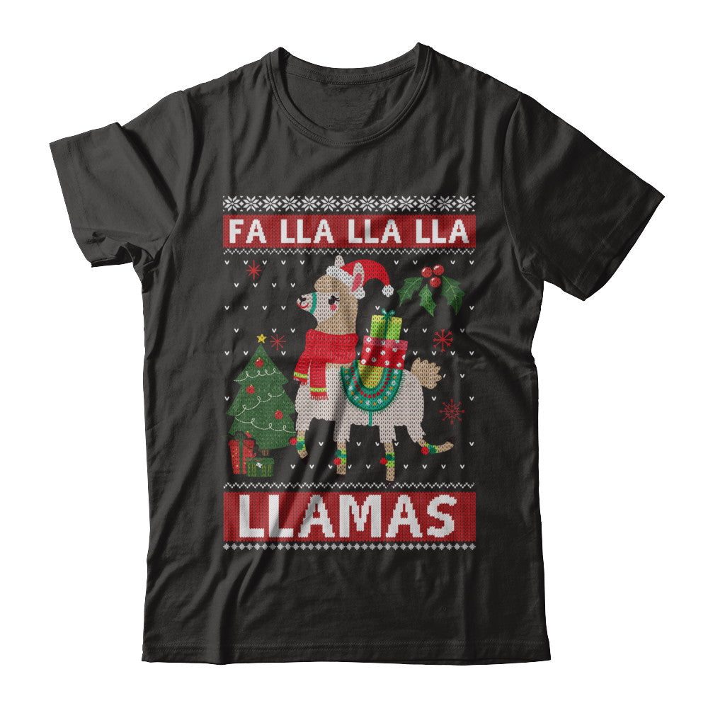Fa Lla Lla Llama Christmas Singing Cute Ugly Sweater T-Shirt & Sweatshirt | Teecentury.com