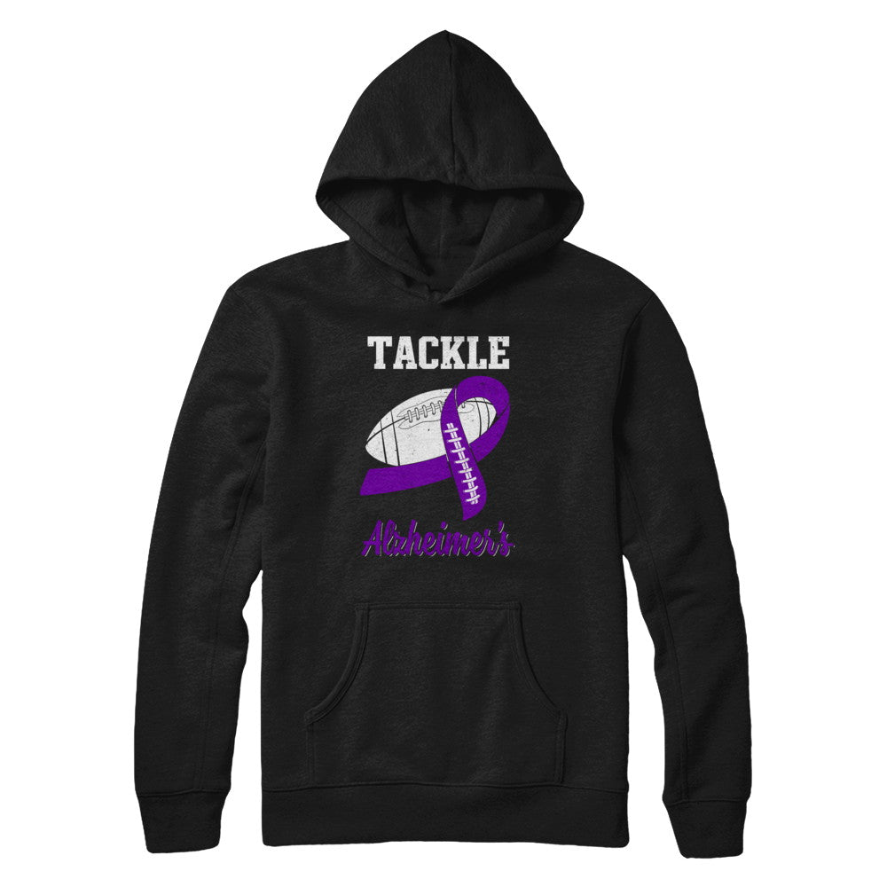 Football Survivor Tackle Purple Alzheimer's Awareness T-Shirt & Hoodie | Teecentury.com
