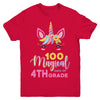 100 Magical Days Of 4Th Grade School Unicorn Girl Gift Youth Youth Shirt | Teecentury.com