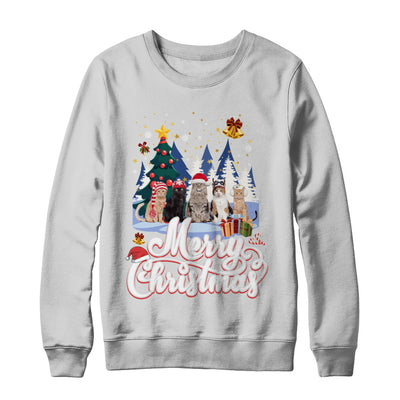 Merry Christmas Cat Women Girls Christmas Gift T-Shirt & Sweatshirt | Teecentury.com