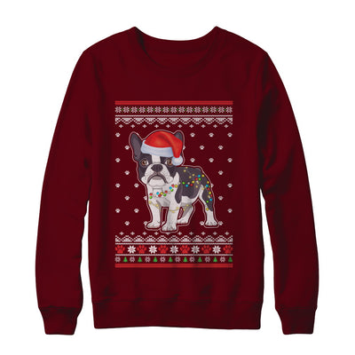Bulldog Christmas Ugly Sweater Lights Dog Xmas Gift T-Shirt & Sweatshirt | Teecentury.com