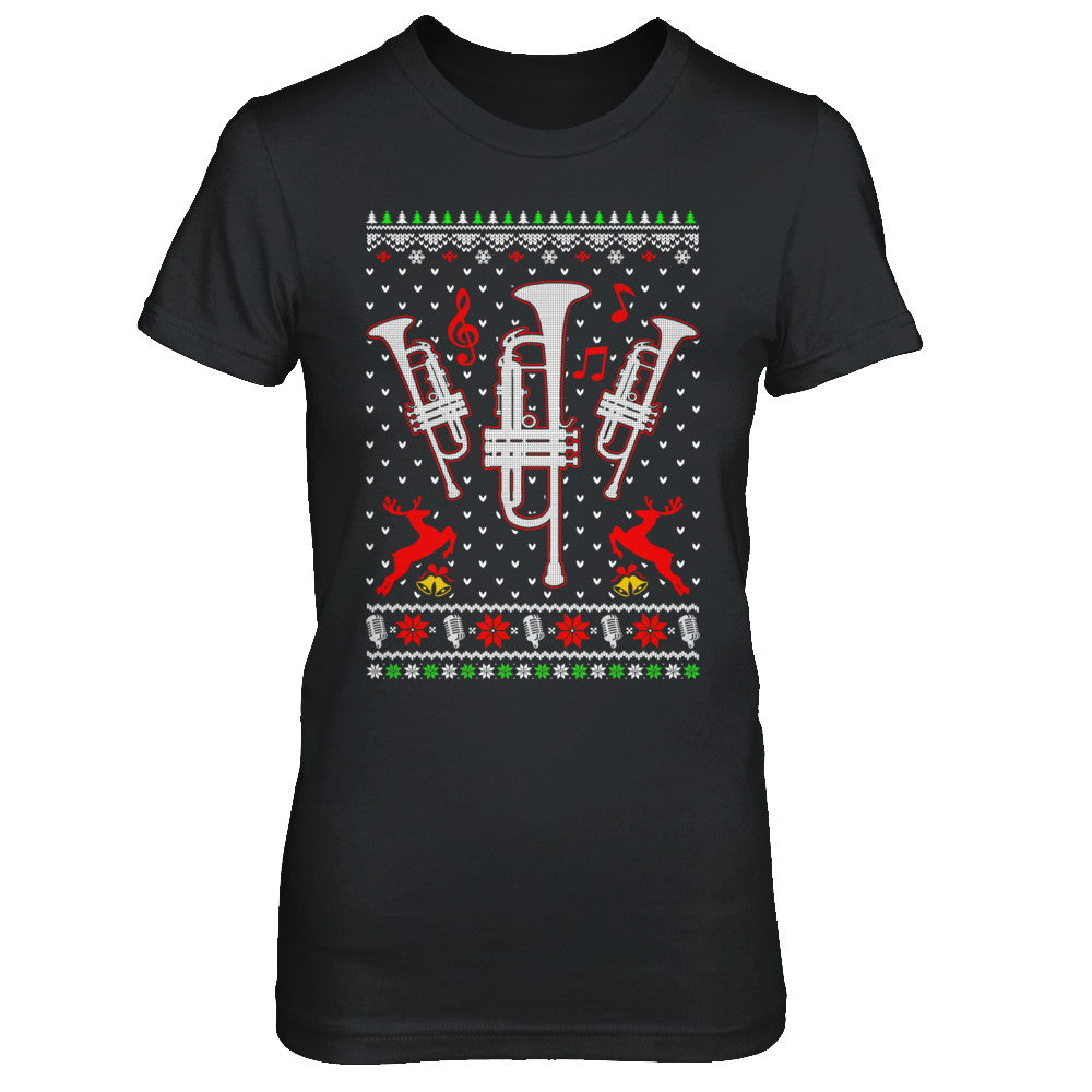 Santa Trumpet Ugly Christmas Sweater Gifts T-Shirt & Sweatshirt | Teecentury.com