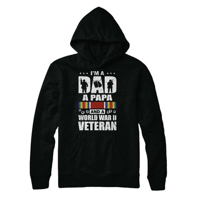 A Dad A Papa And A World War II Veteran Fathers Day T-Shirt & Hoodie | Teecentury.com