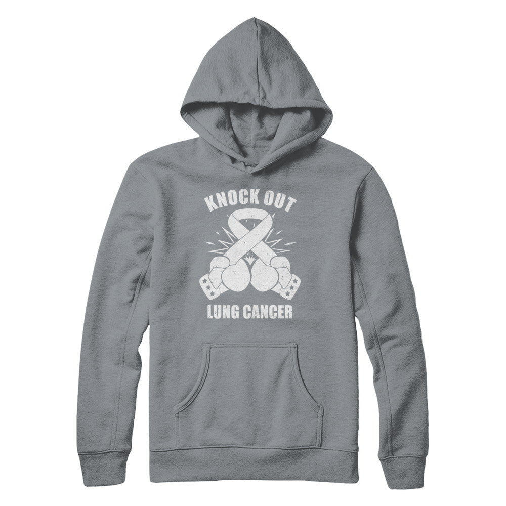 Boxing knock out Lung Cancer Awareness Support T-Shirt & Hoodie | Teecentury.com