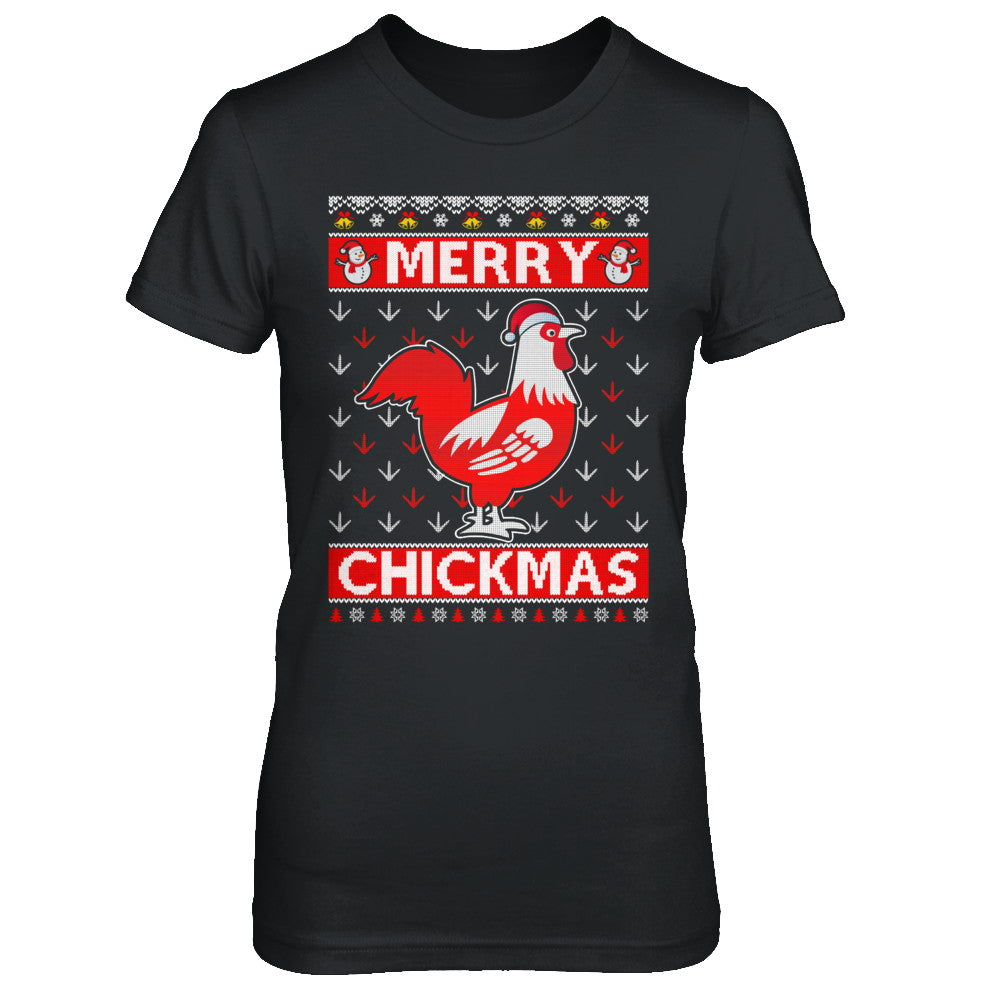 Merry Chickmas Farmer Chicken Ugly Christmas Sweater T-Shirt & Sweatshirt | Teecentury.com