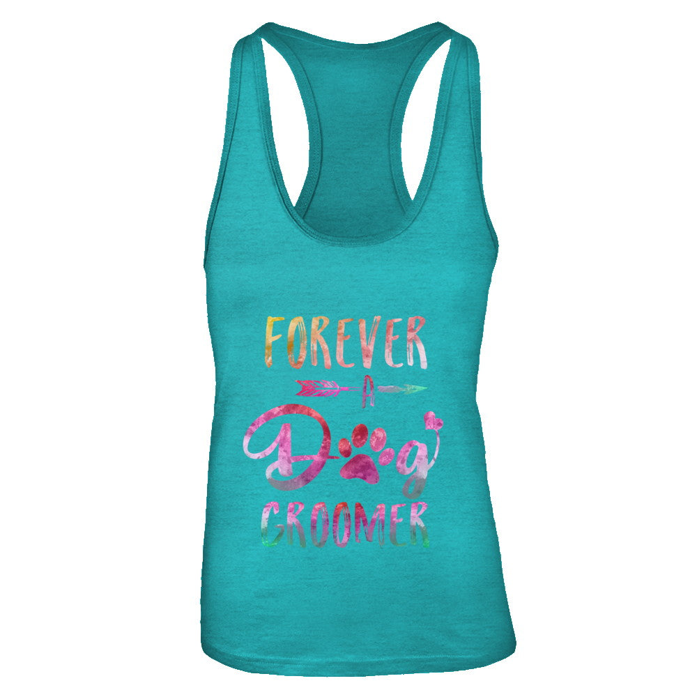 Dog Paw Hairstylist Forever A Dog Groomer For Women T-Shirt & Tank Top | Teecentury.com
