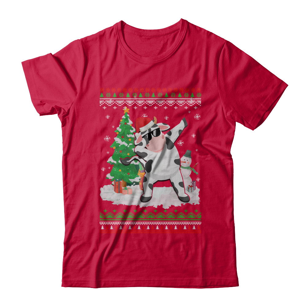 Santa Hat Cow Dabbing Christmas Ugly Sweater T-Shirt & Sweatshirt | Teecentury.com