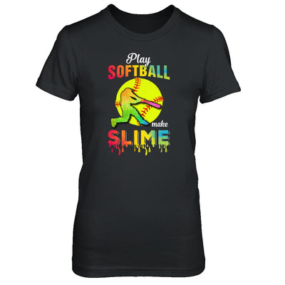 Play Softball Make Slime Watercolor For Girl Women T-Shirt & Tank Top | Teecentury.com