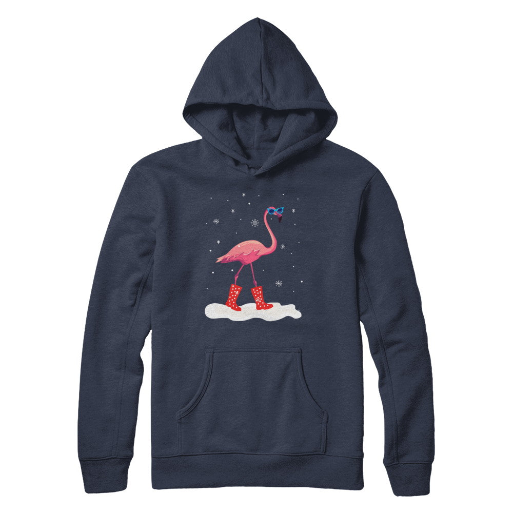 Flamingo With Rubber Boots Snow T-Shirt & Hoodie | Teecentury.com