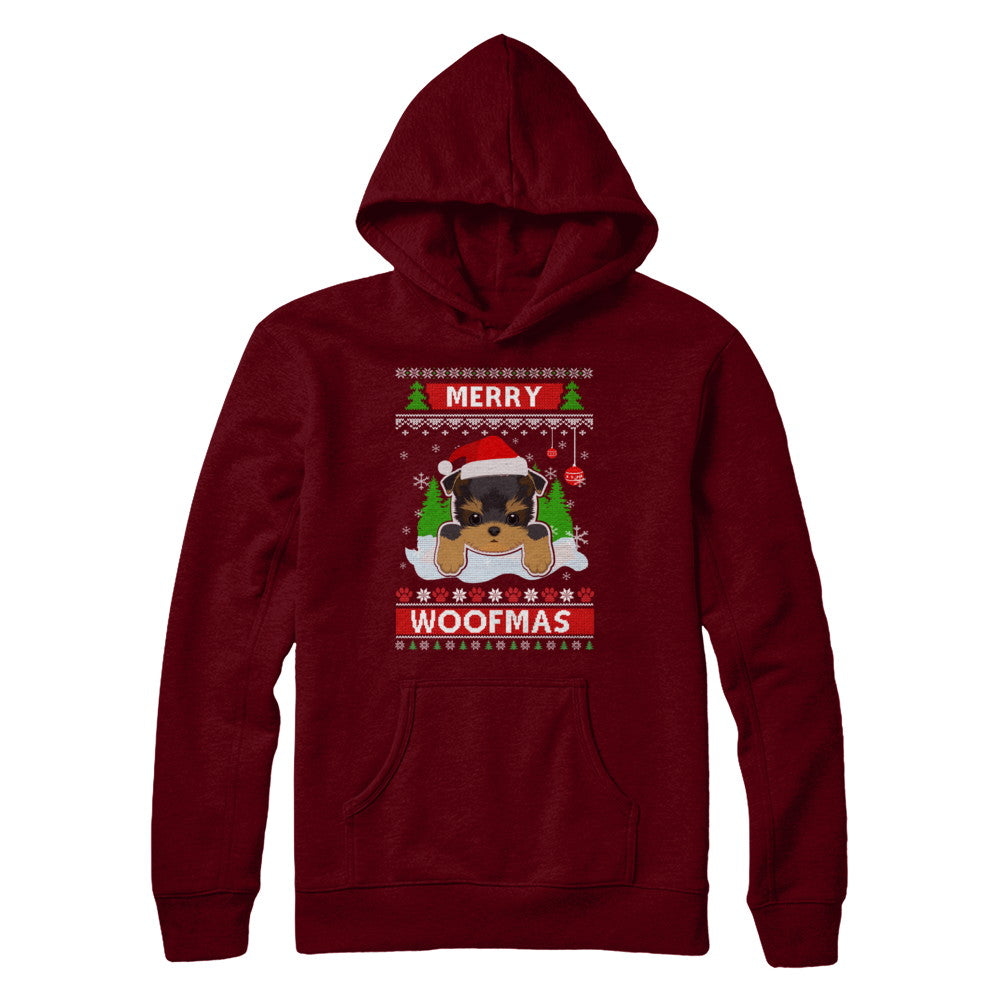 Yorkie Merry Woofmas Ugly Christmas Sweater T-Shirt & Sweatshirt | Teecentury.com