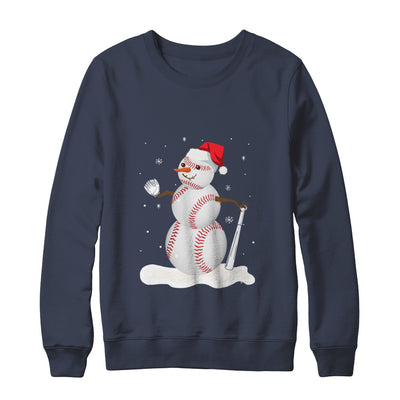 Christmas Baseball Snowman Christmas T-Shirt & Sweatshirt | Teecentury.com