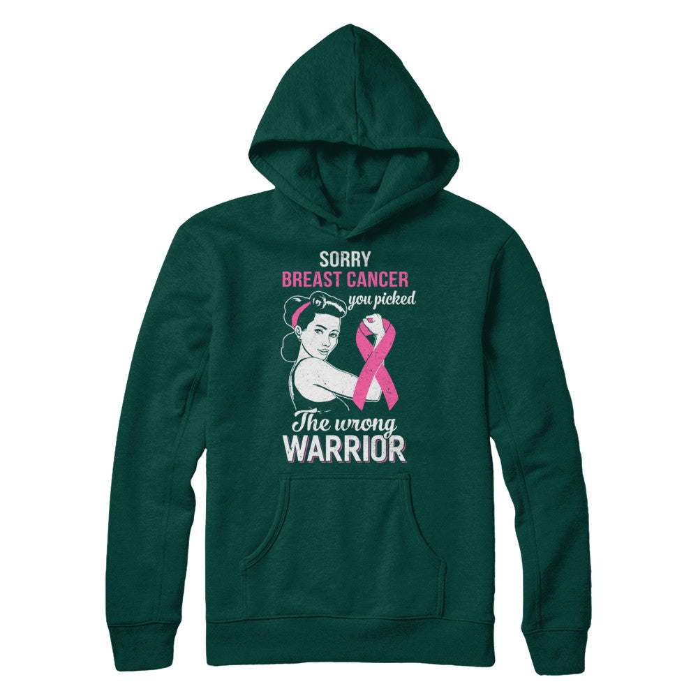 Sorry Cancer You Picked The Wrong Warrior Breast Cancer T-Shirt & Hoodie | Teecentury.com