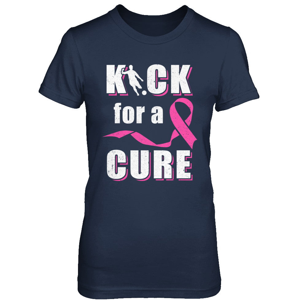 Kick For A Cure Soccer Pink Breast Cancer Awareness T-Shirt & Hoodie | Teecentury.com