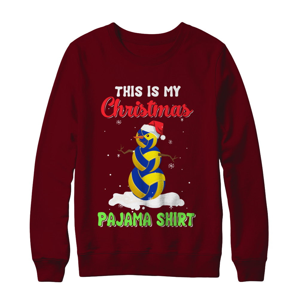 This Is My Christmas Pajama Xmas Snowman Volleyball T-Shirt & Sweatshirt | Teecentury.com