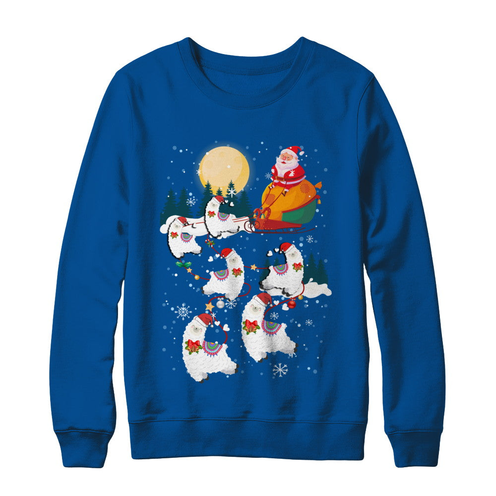 Funny Christmas Llama Alpaca Reindeer Lover Santa Gift T-Shirt & Sweatshirt | Teecentury.com
