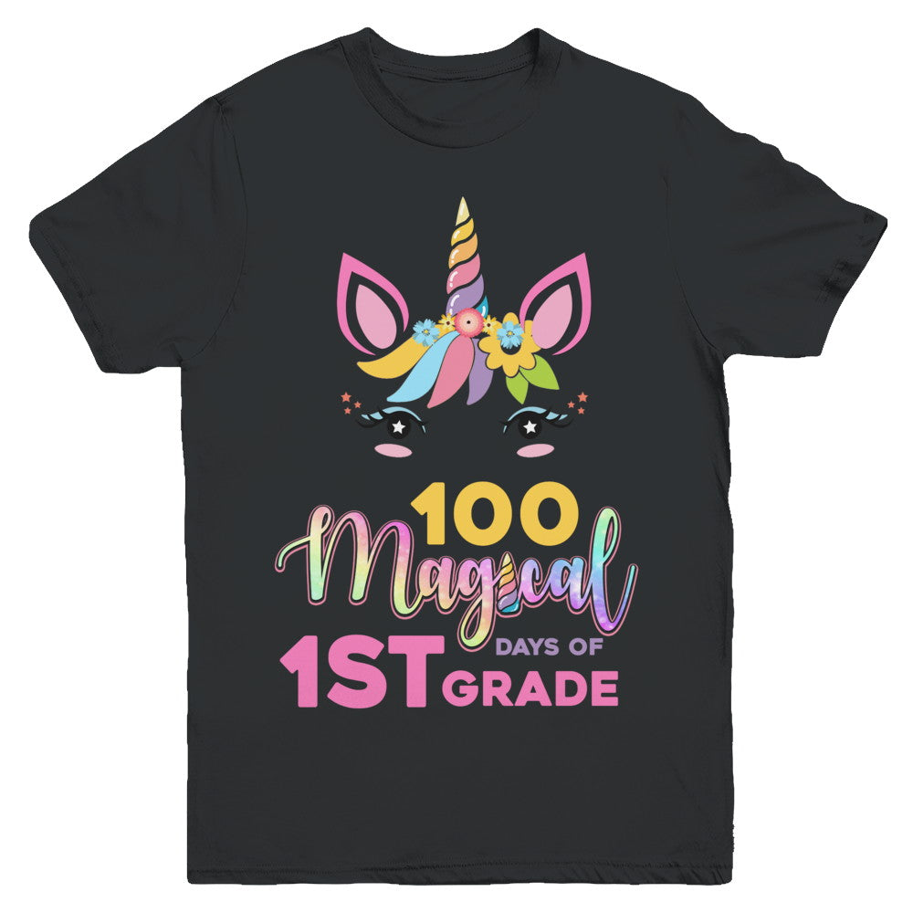 100 Magical Days Of 1St Grade School Unicorn Girl Gift Youth Youth Shirt | Teecentury.com