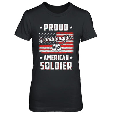 Proud Granddaughter Of A Soldier Army Papa Veteran T-Shirt & Hoodie | Teecentury.com