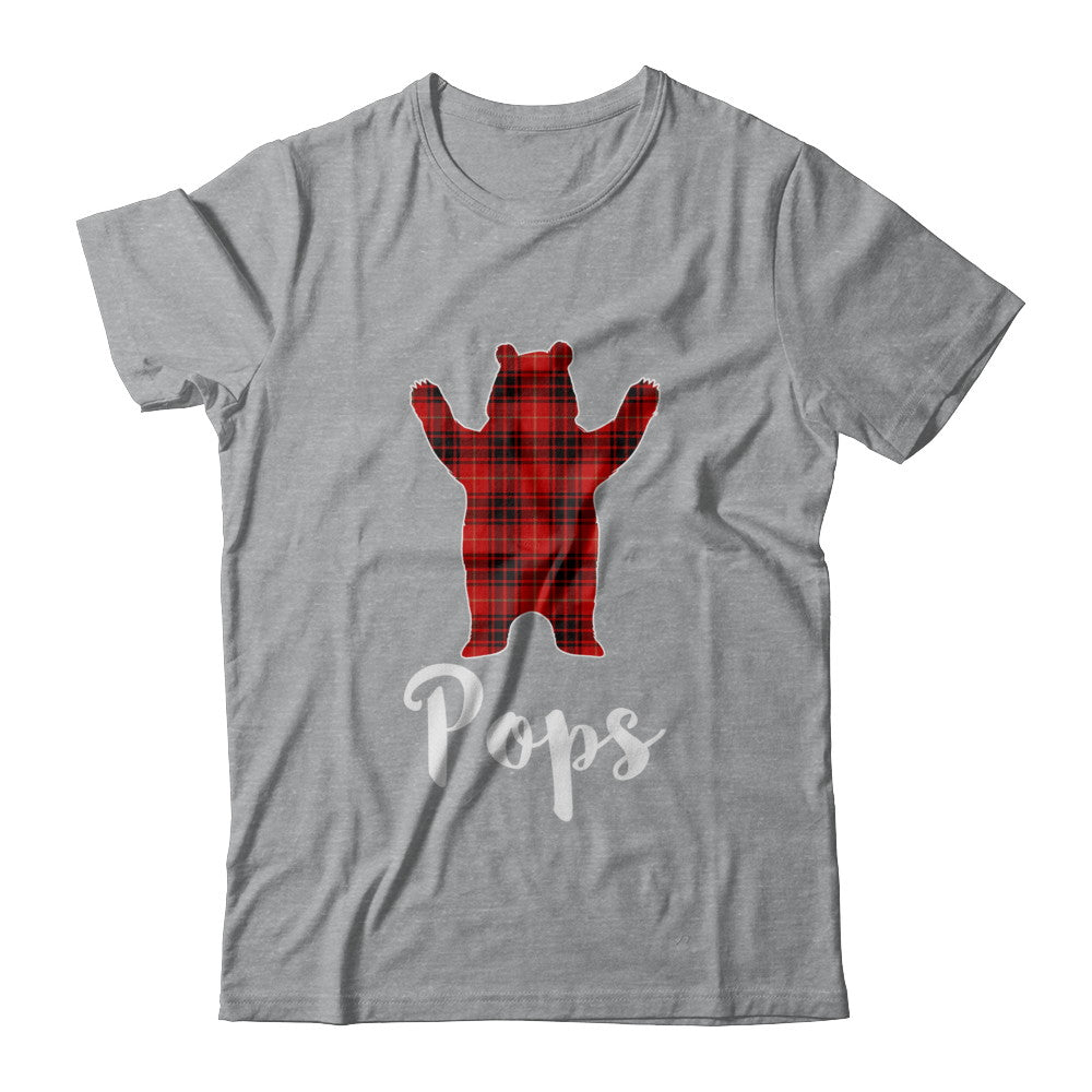 Red Pops Bear Buffalo Plaid Family Christmas Pajamas T-Shirt & Sweatshirt | Teecentury.com