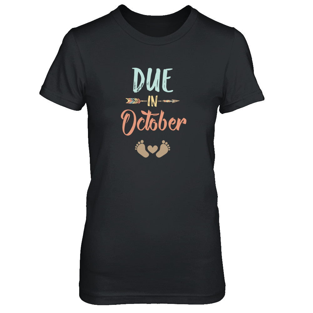 Due Date October 2022 Announcement Mommy Bump Pregnancy T-Shirt & Tank Top | Teecentury.com