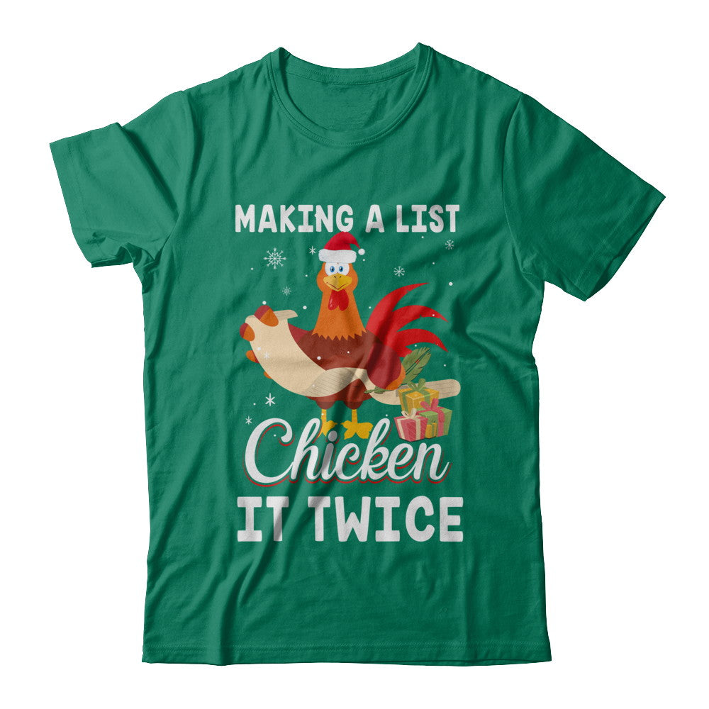 Chicken It Twice Funny Chicken Christmas T-Shirt & Sweatshirt | Teecentury.com