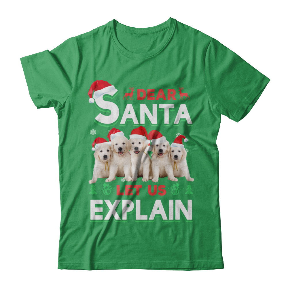 Dear Santa Funny Golden Retriever Puppies Christmas Gift T-Shirt & Hoodie | Teecentury.com