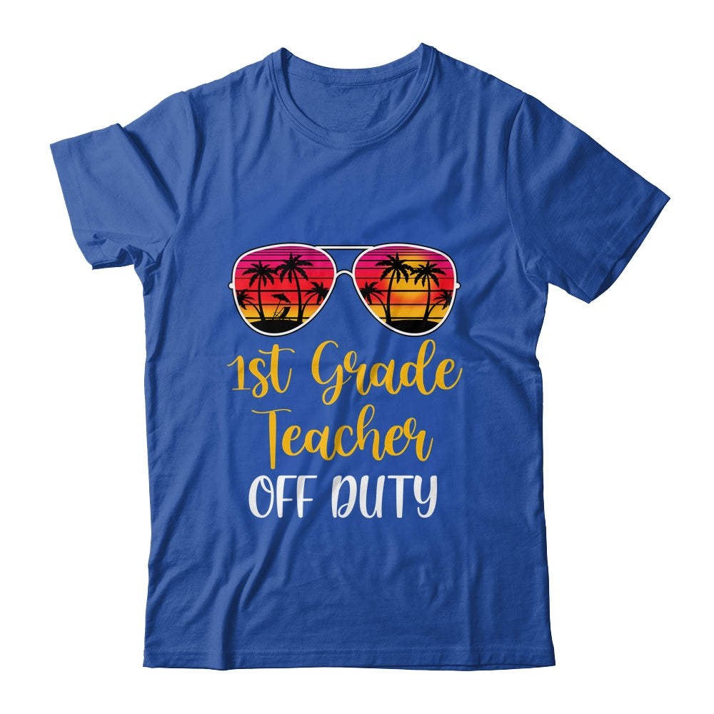 1st Grade Teacher Off Duty Sunglasses Beach Sunset T-Shirt & Tank Top | Teecentury.com