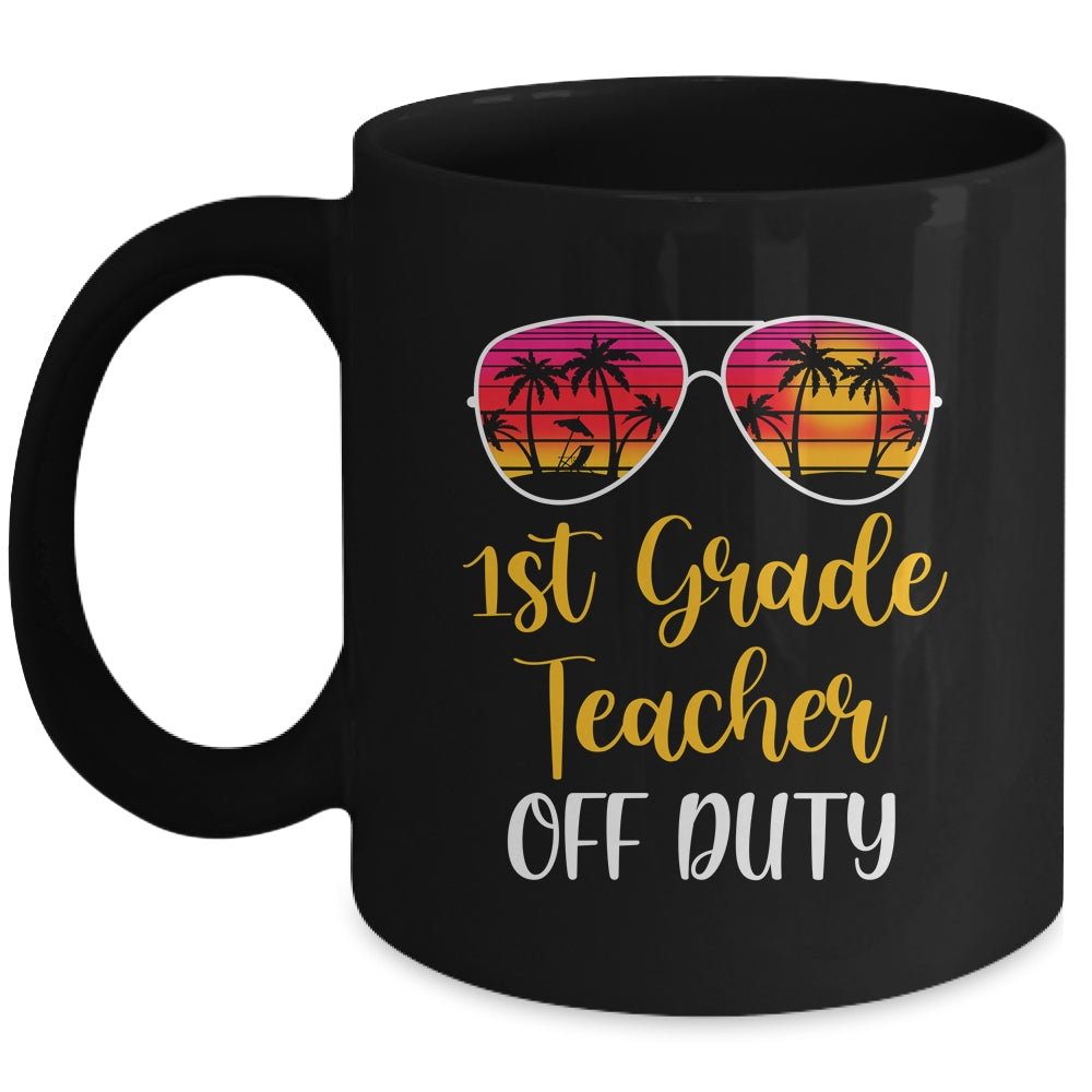 1st Grade Teacher Off Duty Sunglasses Beach Sunset Mug Coffee Mug | Teecentury.com