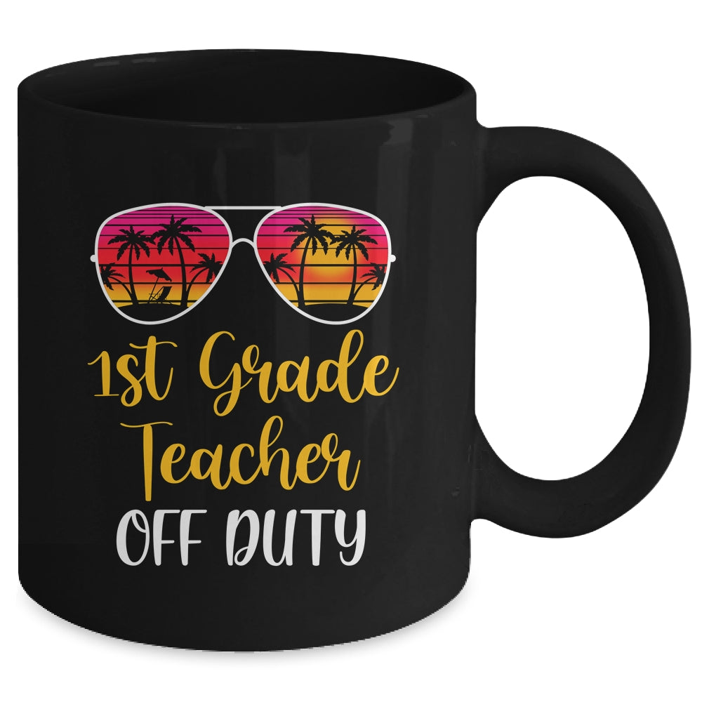 1st Grade Teacher Off Duty Sunglasses Beach Sunset Mug Coffee Mug | Teecentury.com