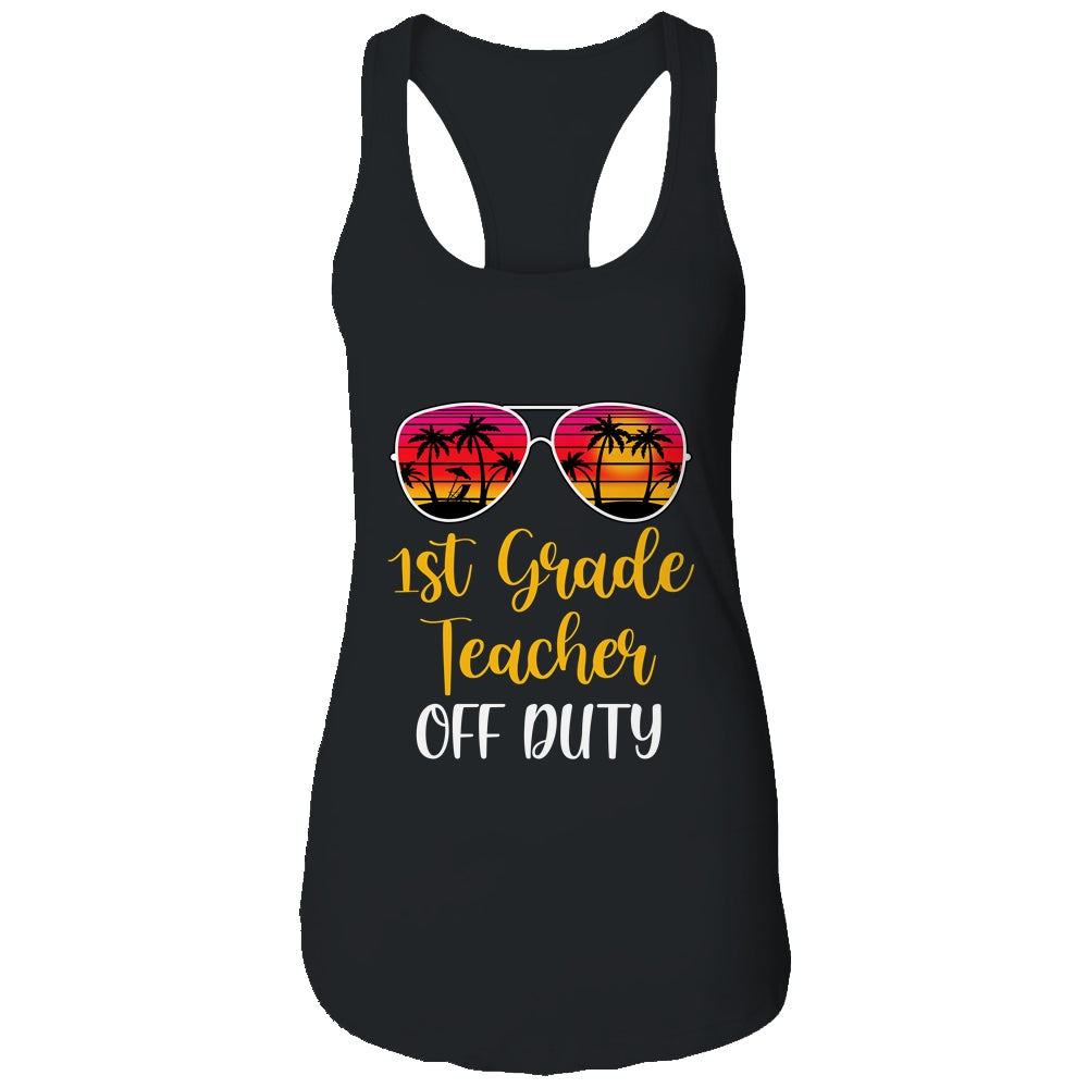 1st Grade Teacher Off Duty Sunglasses Beach Sunset T-Shirt & Tank Top | Teecentury.com