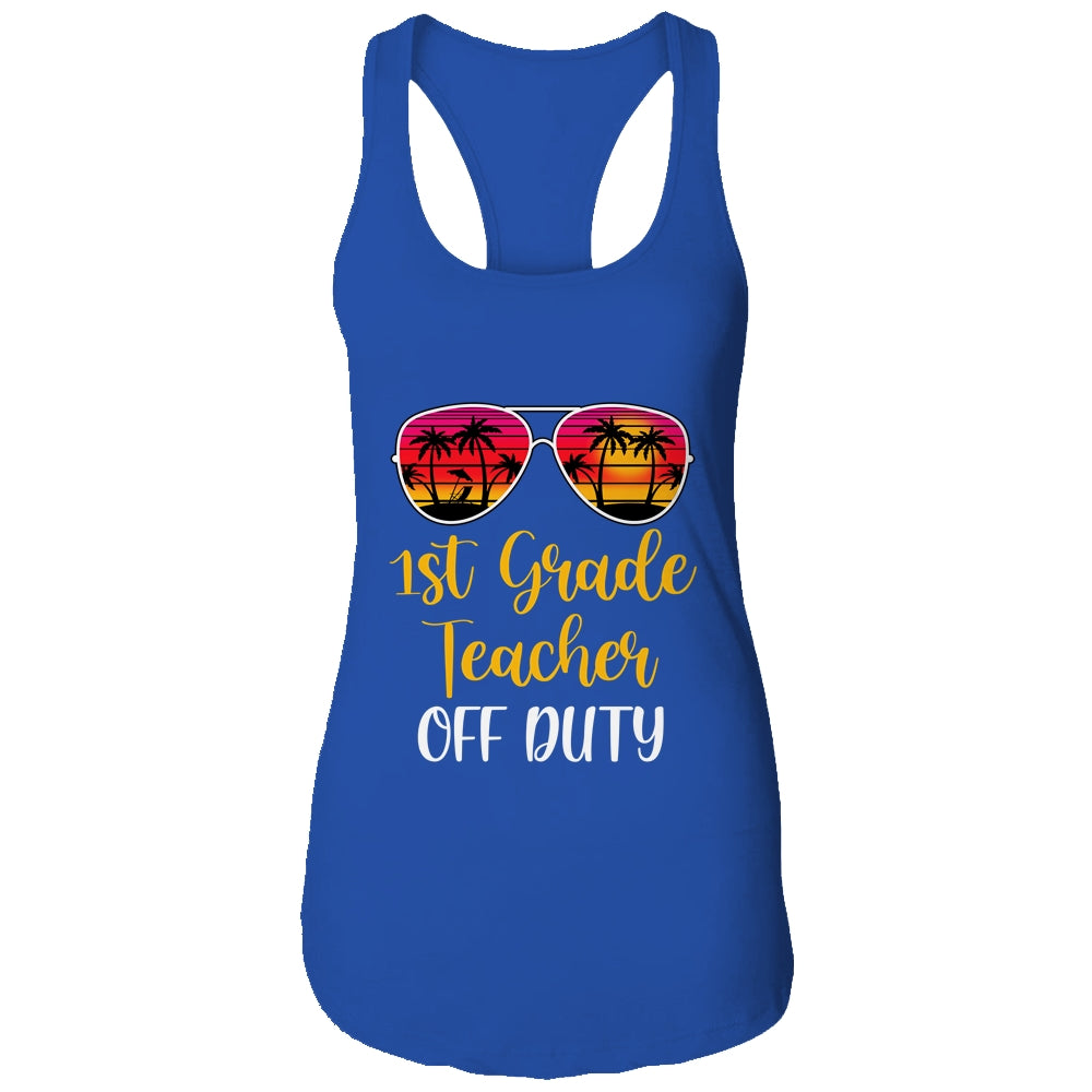 1st Grade Teacher Off Duty Sunglasses Beach Sunset T-Shirt & Tank Top | Teecentury.com