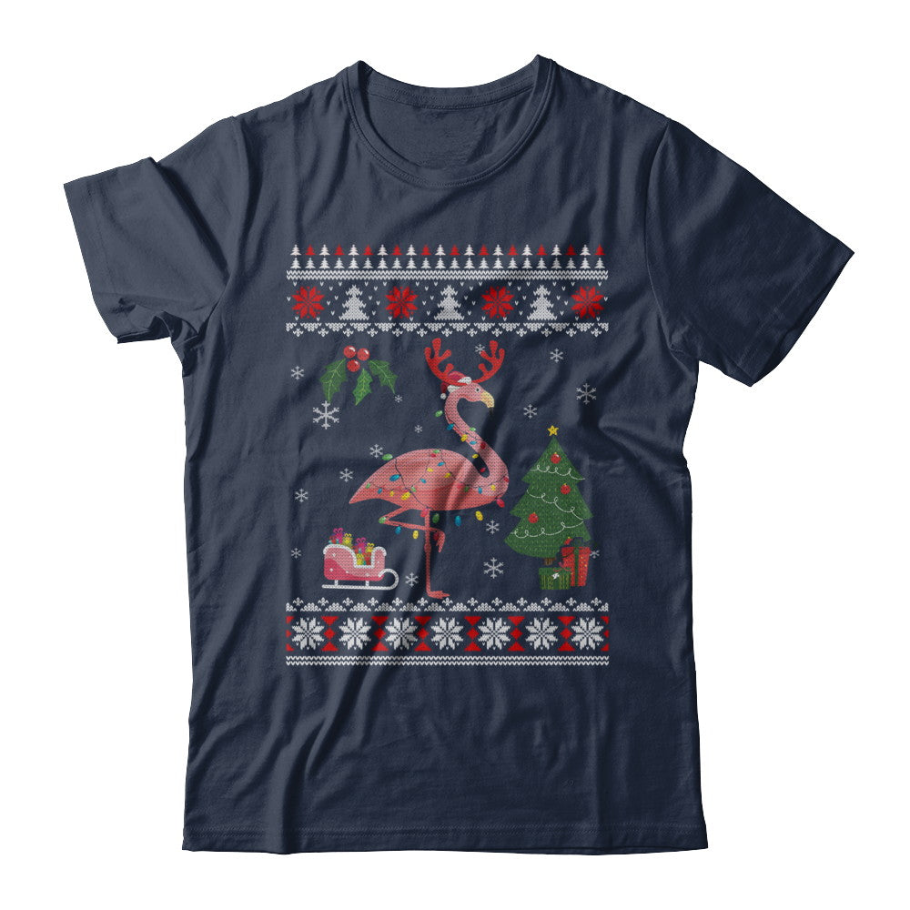 Santa Hat Flamingo Reindeer Ugly Christmas Sweater T-Shirt & Sweatshirt | Teecentury.com