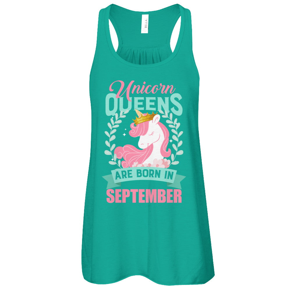 Unicorn Queens Are Born In September Birthday Gift T-Shirt & Tank Top | Teecentury.com