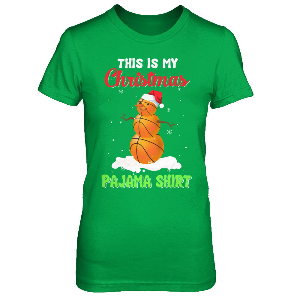 This Is My Christmas Pajama Xmas Snowman Basketball T-Shirt & Sweatshirt | Teecentury.com