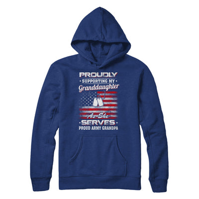 Supporting My Granddaughter As She Serves Proud Army Grandpa T-Shirt & Hoodie | Teecentury.com